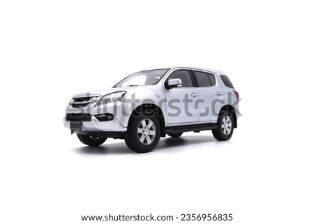 isolated simple and  metallic suv car on white background that easily removable. Royalty-Free Stock Photo #2356956835