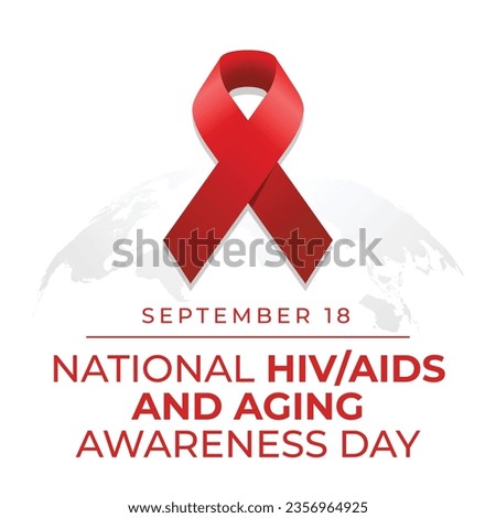 The National HIV-AIDS and Aging Awareness Day vector graphic is suitable for the celebration of the day. Flyer design, flat illustration, and flat design. Royalty-Free Stock Photo #2356964925