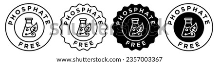 Phosphate free icon. No usage of calcium phosphate in cosmetic product symbol. Skin care or haircare shampoo or soap vector. phosphate free detergent powder sign