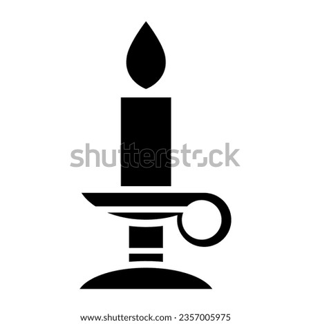 Black Abstract Simplified Candle Stick Icon on a White Background