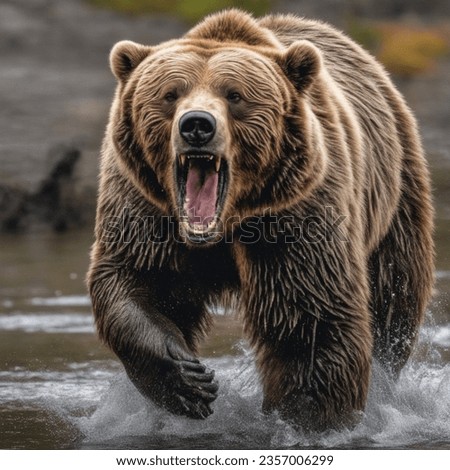 The Mighty Kodiak Roar: Majestic Power in Action Royalty-Free Stock Photo #2357006299