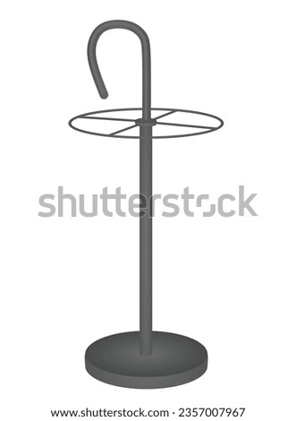 Grey umbrella holder rack. vector