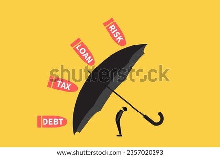 Business protection concept. businessman with umbrella. Symbol of insurance, care, and finance support