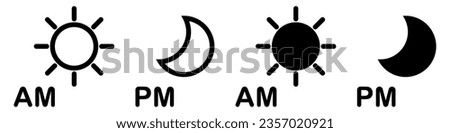 Time AM and PM icon symbol set Royalty-Free Stock Photo #2357020921