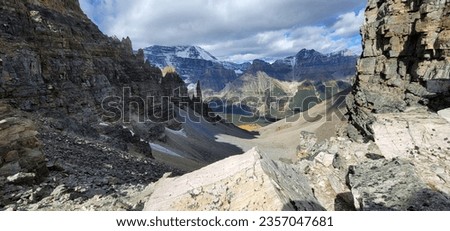 Beautiful view, Sentinel Pass hiking trail view Banff Alberta Canada Royalty-Free Stock Photo #2357047681