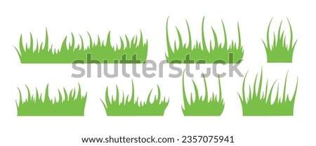 Set of grass in cartoon style. Vector stock illustration. isolated. Plant. Nature. White background.