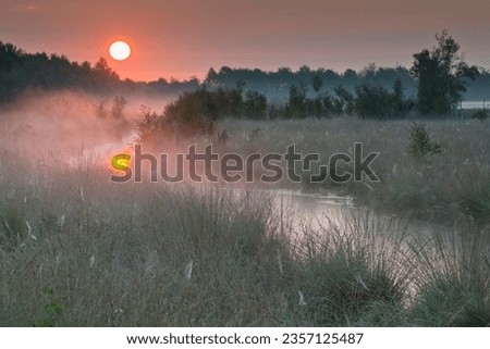 Sunrise in the moor, Emsland, Lower Saxony, Germany Royalty-Free Stock Photo #2357125487