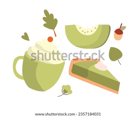 Vibrant green melon slice on white. Fresh, juicy, and cartoon-style illustration.