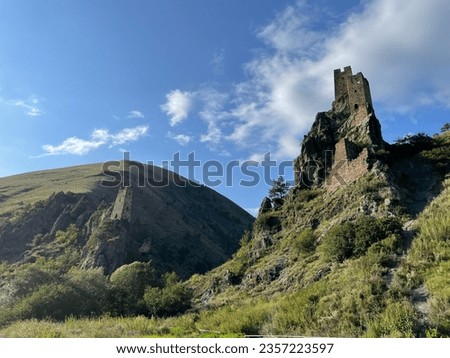 a medieval town-settlement in Ingushetia Royalty-Free Stock Photo #2357223597