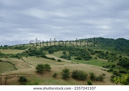Beautiful landscape of hills and mountains in summer