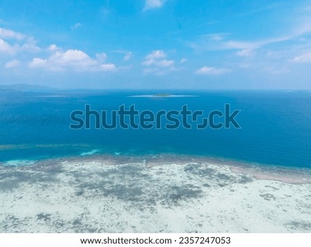 Aerial view of reefs in Karimunjawa, Coral Coast Environmental Protection Area, Karimunjawa, Jepara, Indonesia.