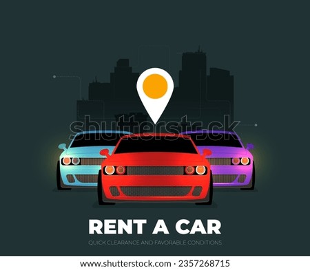 Rent a car design over background, vector illustration