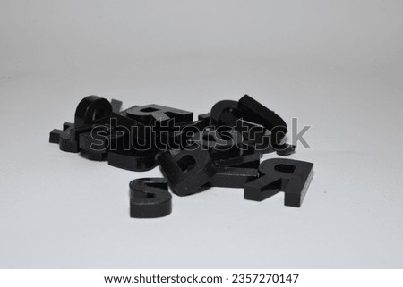 mixed Black letters photo isolated 