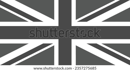 The British flag. Flag icon. The grey flag. Standard size. A rectangular flag. Computer illustration. Digital illustration. Vector illustration.