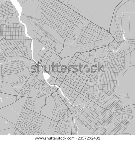 Map of Kropyvnytskyi city, Ukraine. Urban black and white poster. Road map image with metropolitan city area view.