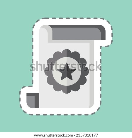 Sticker line cut Award 2. related to Award symbol. simple design editable. simple illustration