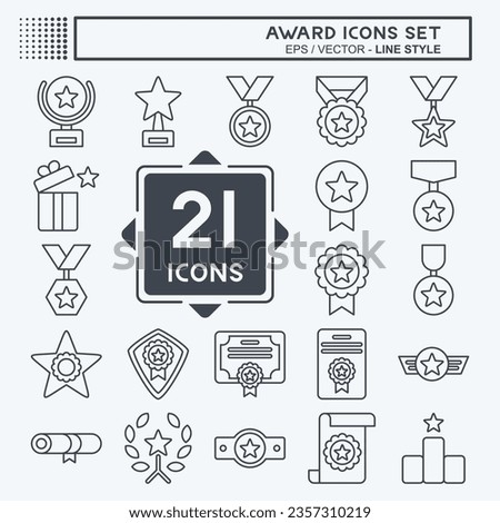 Icon Set Award. related to Award symbol. line style. simple design editable. simple illustration