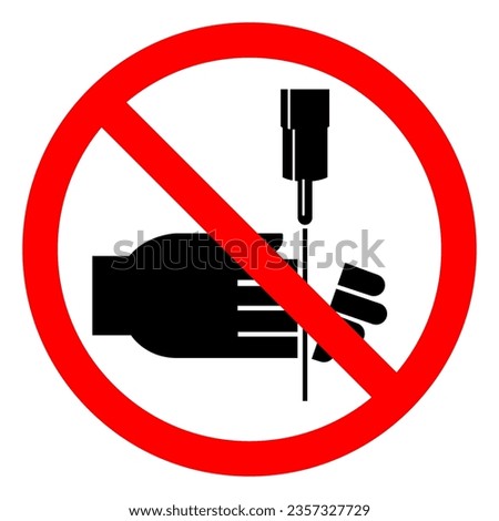 Injury Hazard Keep Hand Away From Jet Symbol Sign, Vector Illustration, Isolate On White Background Label .EPS10