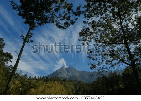 Mount Merapi or Gunung Merapi is an active stratovolcano located on the border between Central Java and Yogyakarta provinces, Indonesia