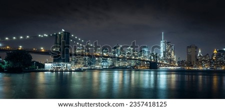 Golden bridge Manhattan New York City summer 2015 at night