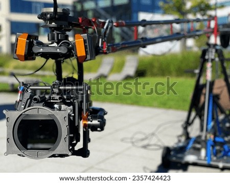Movie camera on a cinema crane