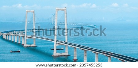 Shenzhen Middle Channel Bridge in the Pearl River Delta, Guangdong Province, China Royalty-Free Stock Photo #2357455253