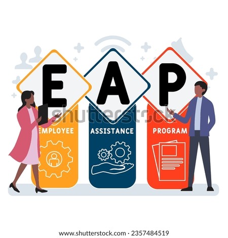 EAP - Employee Assistance Program acronym. business concept background. vector illustration concept with keywords and icons. lettering illustration with icons for web banner, flyer, landing Royalty-Free Stock Photo #2357484519