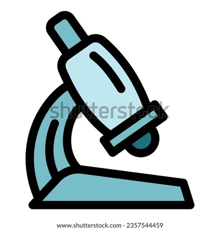 Science microscope icon. Outline science microscope icon for web design isolated on white background