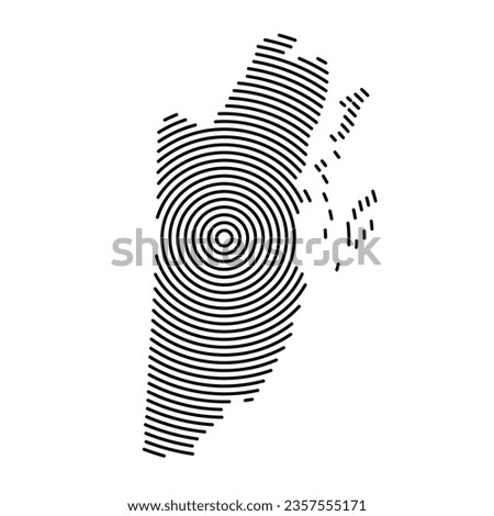 Belize map country from futuristic concentric black circles Royalty-Free Stock Photo #2357555171