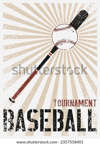 Baseball tournament typographical vintage grunge style poster design. Retro vector illustration.