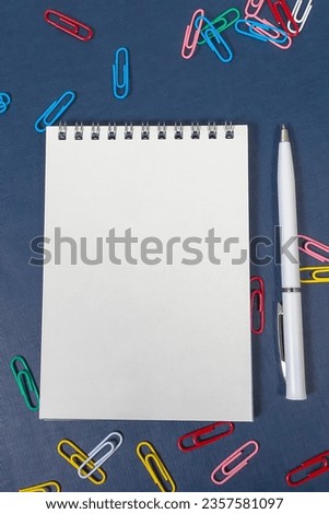 Stationery on a blue background. Back to school. Education.