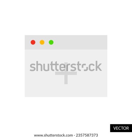 Add new tab vector icon in flat style design for website, app, UI, isolated on white background. EPS 10 vector illustration.