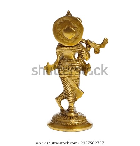 bronze statuette isolated on white background