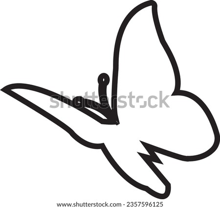 Flying butterflies silhouette black set isolated on white background