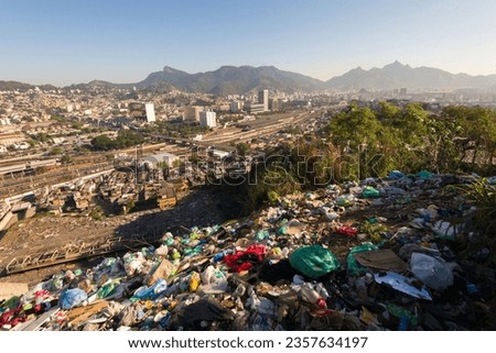 View of Rio de Janeiro City From Top of the Pile of Trash Royalty-Free Stock Photo #2357634197