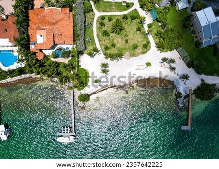 Aerial view of the beach at Sunset Park, Key Colony Beach, Florida