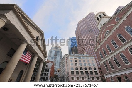 Boston skyline in early autumn, USA