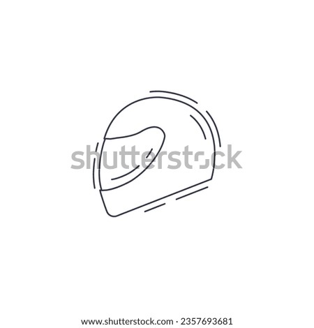 helmet line icon. motorcycle racing helmet thin line icon.