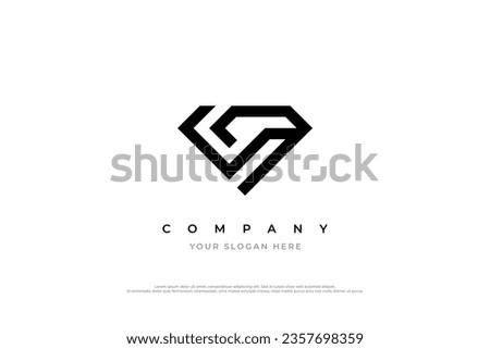 Abstract and Simple Diamond Logo Design