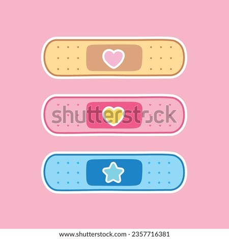 Cute Aid Band Plaster Medical. Vector illustration