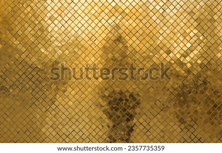 Golden mosaic pagoda texture in Wat Phra Kaew. The most famous tourist attraction in Bangkok, Thailand.