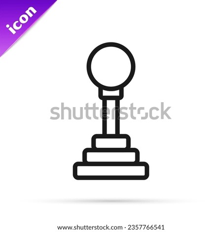 Black line Gear shifter icon isolated on white background. Manual transmission icon.  Vector Royalty-Free Stock Photo #2357766541