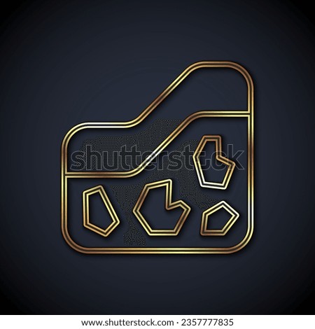 Gold line Ground icon isolated on black background.  Vector