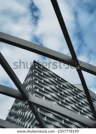 Exterior of modern architecture modern triangle black sky creative 