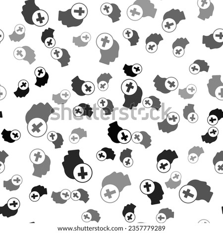 Black Priest icon isolated seamless pattern on white background.  Vector