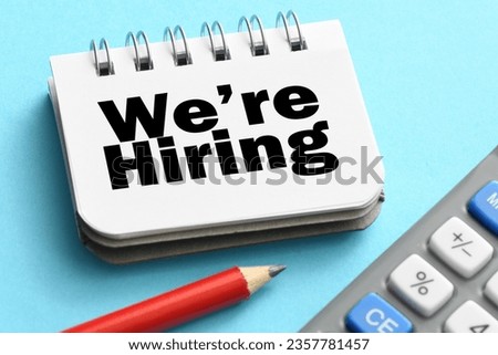 We are hiring message business concept