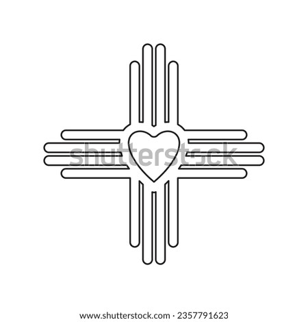 Zia symbol. Antient Native Americans sign vector isolated icon. New Mexico state logo.