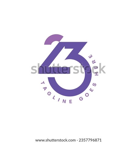 Unique Modern Number 23 Logo Design, aniversary, wedding, reunion, summit, vector logo design template Royalty-Free Stock Photo #2357796871