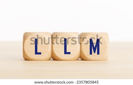 LLM or Large Language Model text on wooden blocks. Copy space Royalty-Free Stock Photo #2357805845