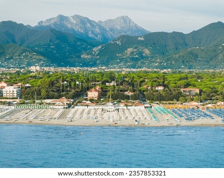 Versilia from Drone - Forte dei Marmi Beach  Royalty-Free Stock Photo #2357853321